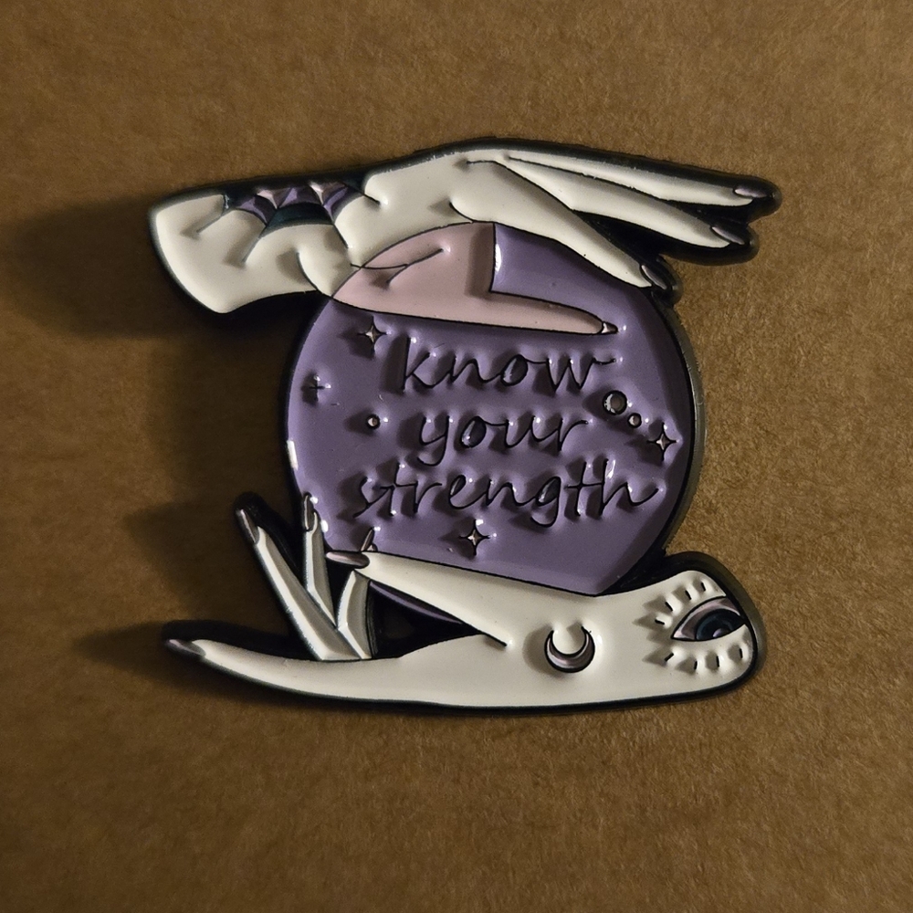 Purple and White Crysal Ball Enamel Pin 3/$15